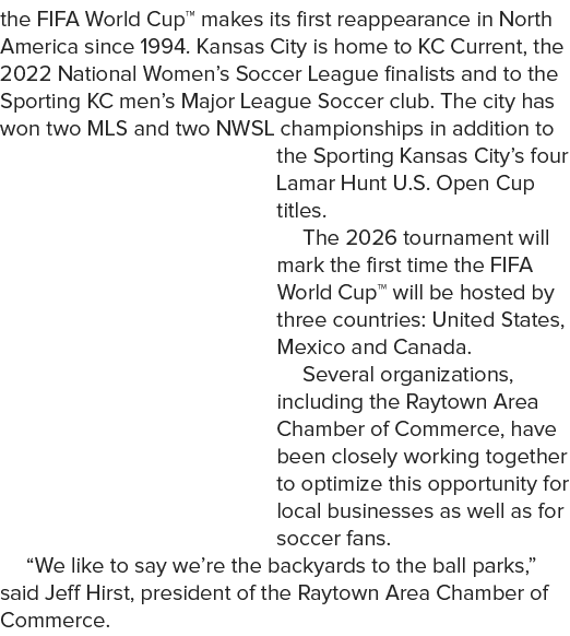 the FIFA World Cup™ makes its first reappearance in North America since 1994. Kansas City is home to KC Current, the ...
