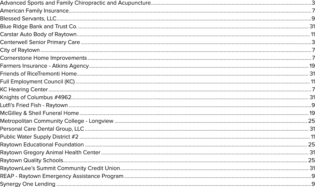 Advanced Sports and Family Chiropractic and Acupuncture 3 American Family Insurance 7 Blessed Servants, LLC 9 Blue Ri...