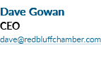 Dave Gowan CEO dave redbluffchamber com