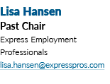 Lisa Hansen Past Chair Express Employment Professionals lisa hansen expresspros com