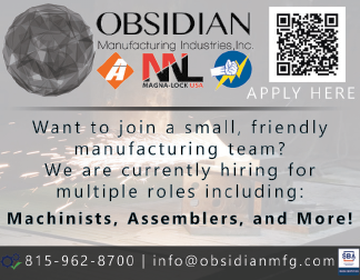 A sign that says 6RCB1066 OBsidian Manufacturing Industries, Inc. 2 2/7 1/7 22 1/7 1/7. AI generated content