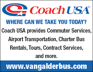 A sign for a Van Galder bus. AI generated content