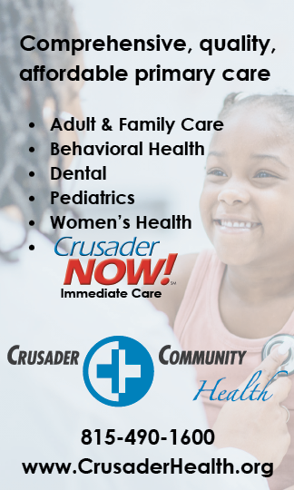 A 2.5 x 3.75 inch 6RCB1041 Crusader Community Health sign. AI generated content