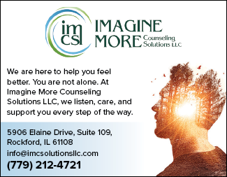 A sign that says “Imagine More More Counseling Solutions LLC" with a picture of a person under it. AI generated content