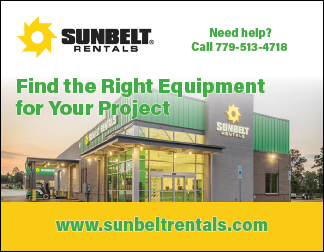 A white sign with black lettering that reads “sunbelt rentals 225 x 1 7/8". AI generated content