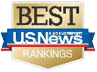 A gold and blue award with the words “Best US News Rankings" written on it. AI generated content