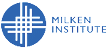 A logo for the Milken Institute with a blue circle and white letters. AI generated content