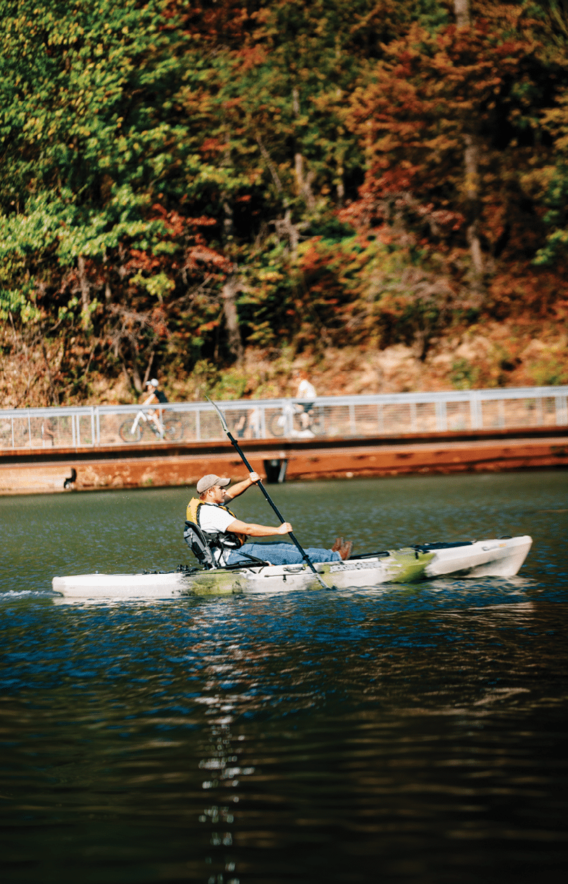 Two people in a boat on the water. AI generated content