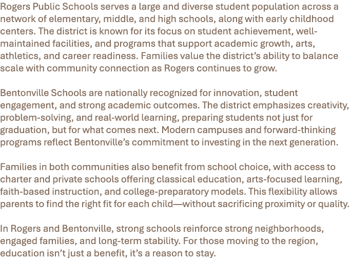 Rogers Public Schools serves a large and diverse student population across a network of elementary, middle, and high ...