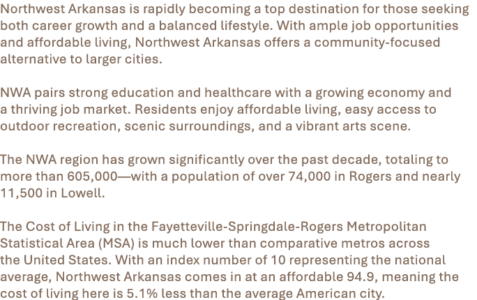 Northwest Arkansas is rapidly becoming a top destination for those seeking both career growth and a balanced lifestyl...
