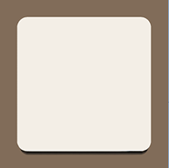 A square white object with a brown border. Description generated by AI