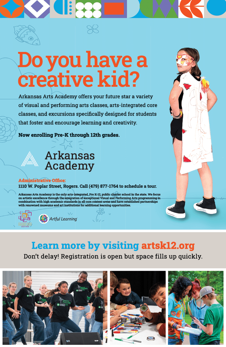 A flyer for Arkansas Academy. Description generated by AI