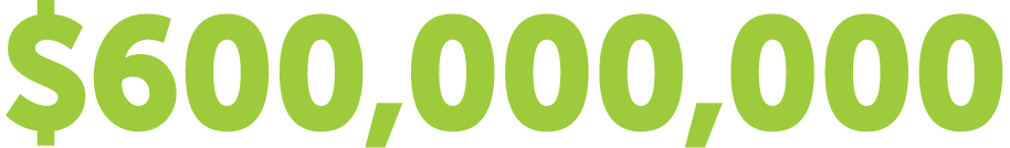 $600,000,000