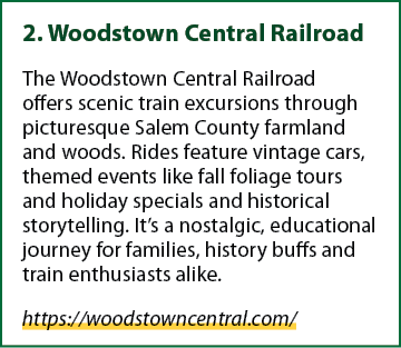 2. Woodstown Central Railroad The Woodstown Central Railroad offers scenic train excursions through picturesque Sale...