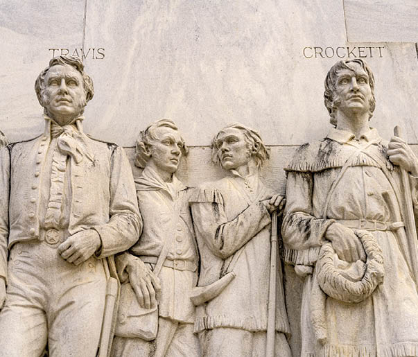Alamo Heroes Cenotaph Memorial San Antonio Texas. Monument to heroes killed in 1836 battle between Texas patriots and Mexican army. Erected 1936 by Sculptor Pompeo Coppini.
