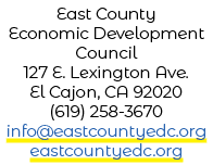 East County Economic Development Council 127 E. Lexington Ave. El Cajon, CA 92020 (619) 258 3670 info@eastcountyedc.o...