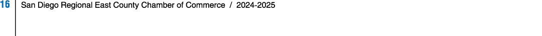 16 | San Diego Regional East County Chamber of Commerce / 2024 2025
