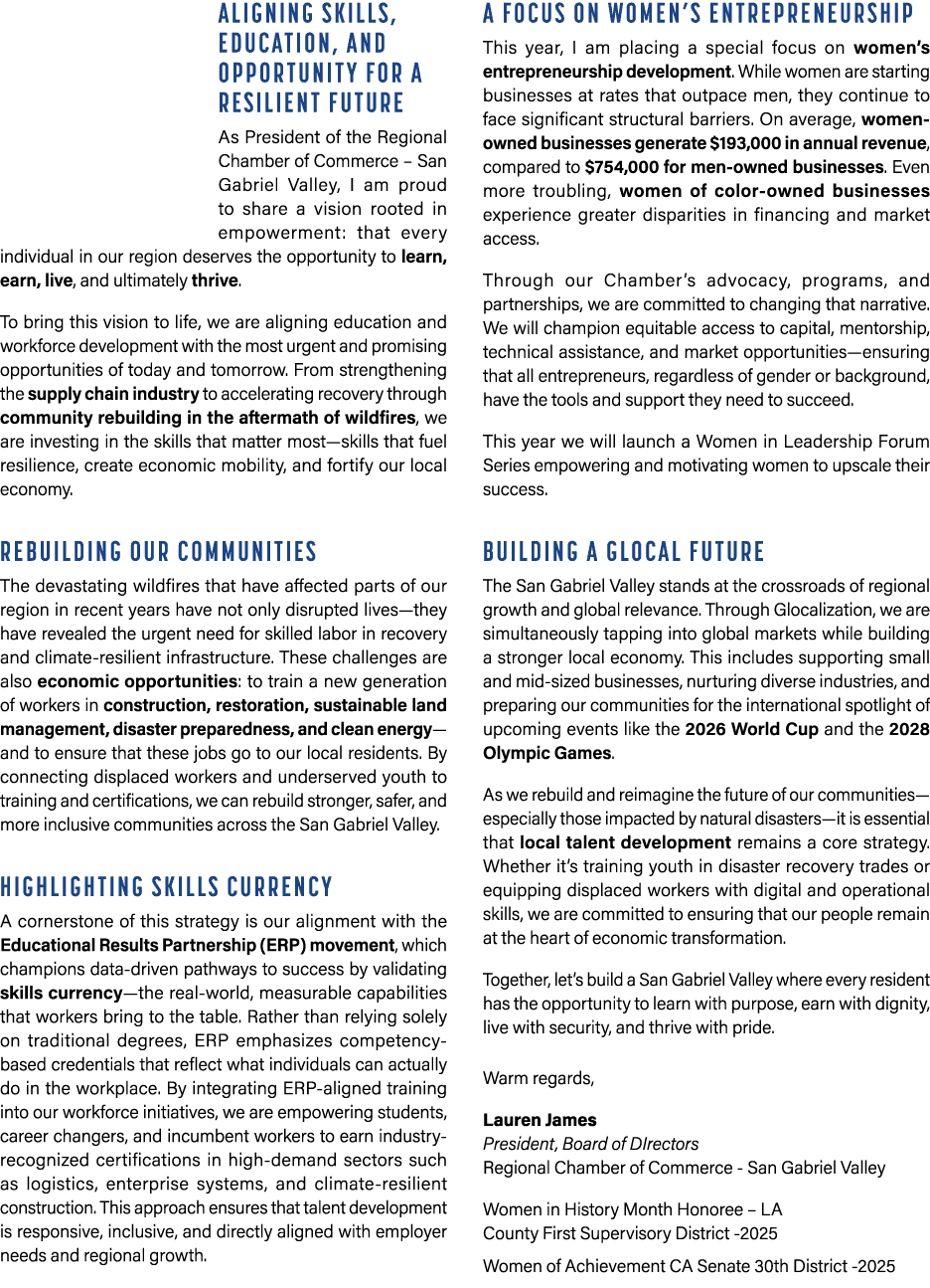 Aligning Skills, Education, and Opportunity for a Resilient Future As President of the Regional Chamber of Commerce –...