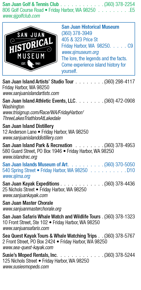 A list of phone numbers and addresses for San Juan Capistrano. Description generated by AI