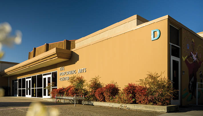 Image of the exterior and entrance of the PCPA Theater located in Santa Maria, California.