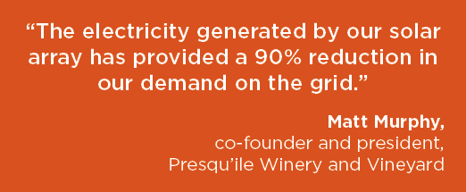 “The electricity generated by our solar array has provided a 90% reduction in our demand on the grid.” Matt Murphy, c...