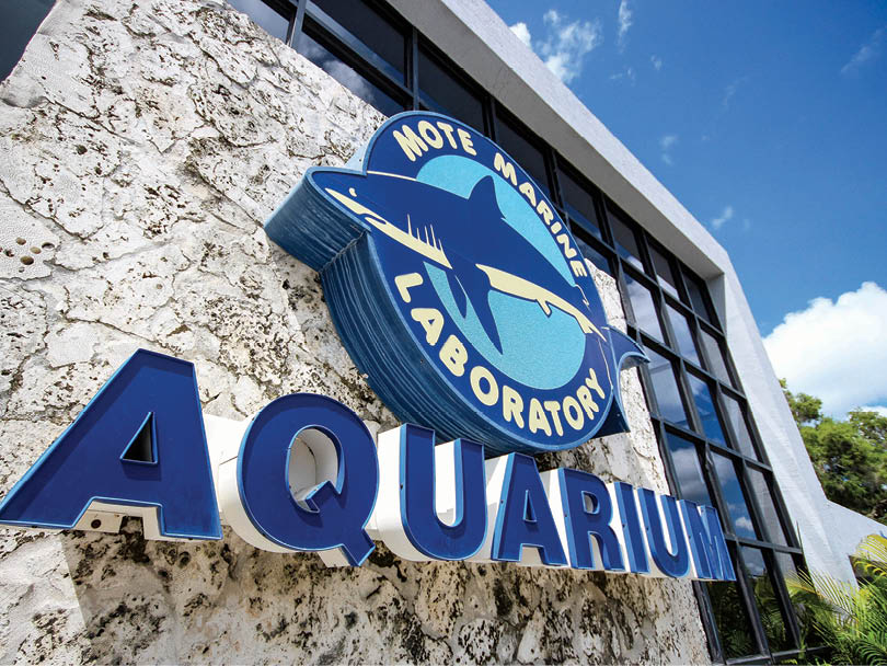 Entrance sign to Mote Aquarium