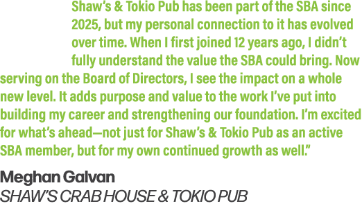 Shaw’s & Tokio Pub has been part of the SBA since 2025, but my personal connection to it has evolved over time. When ...