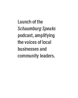 Launch of the Schaumburg Speaks podcast, amplifying the voices of local businesses and community leaders.