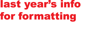 last year’s info for formatting