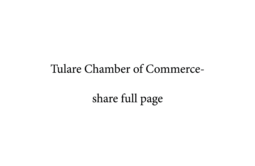 Tulare Chamber of Commerce share full page