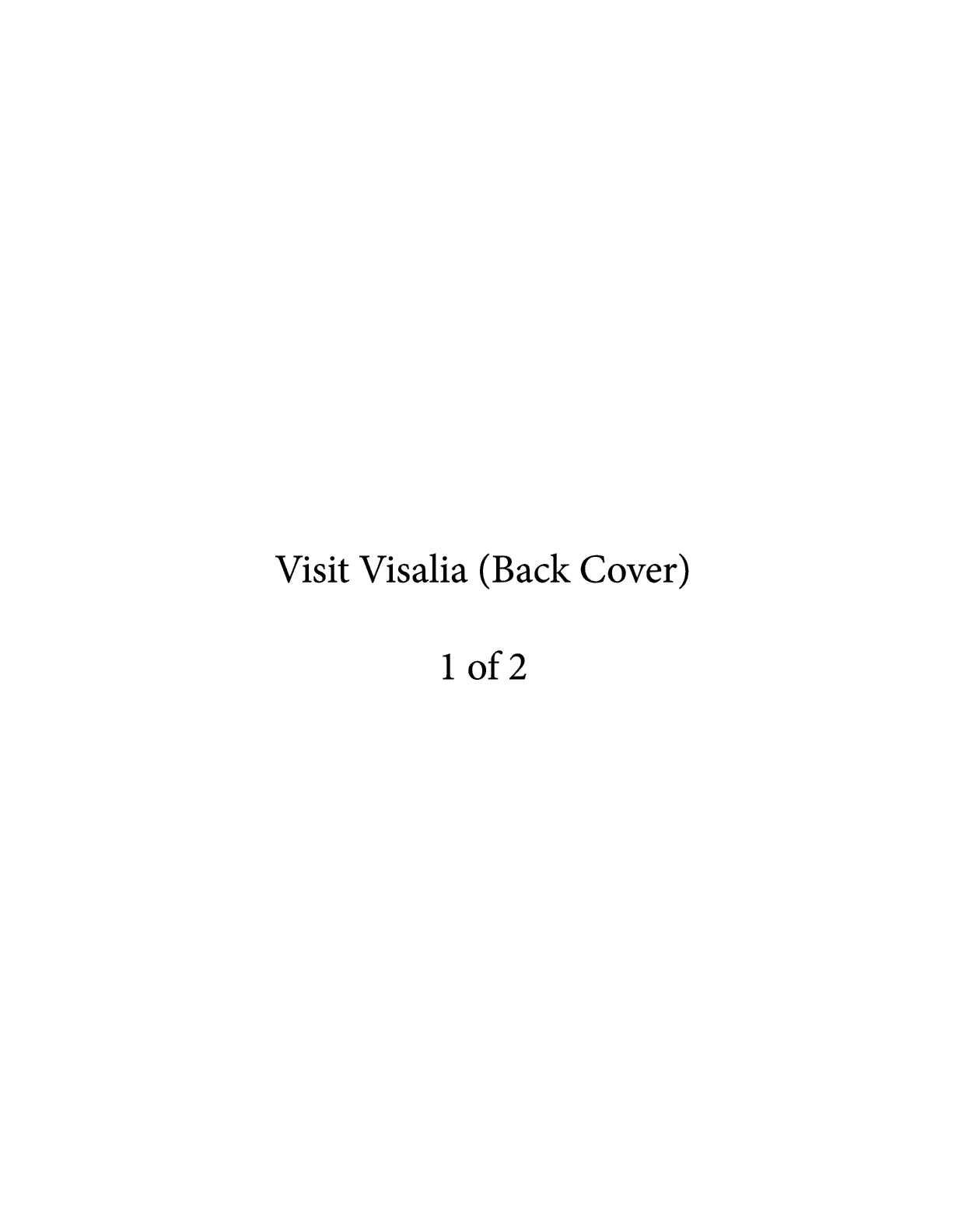 Visit Visalia (Back Cover) 1 of 2