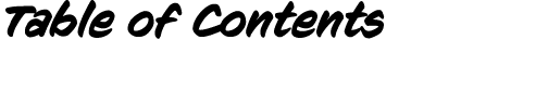 Table of Contents