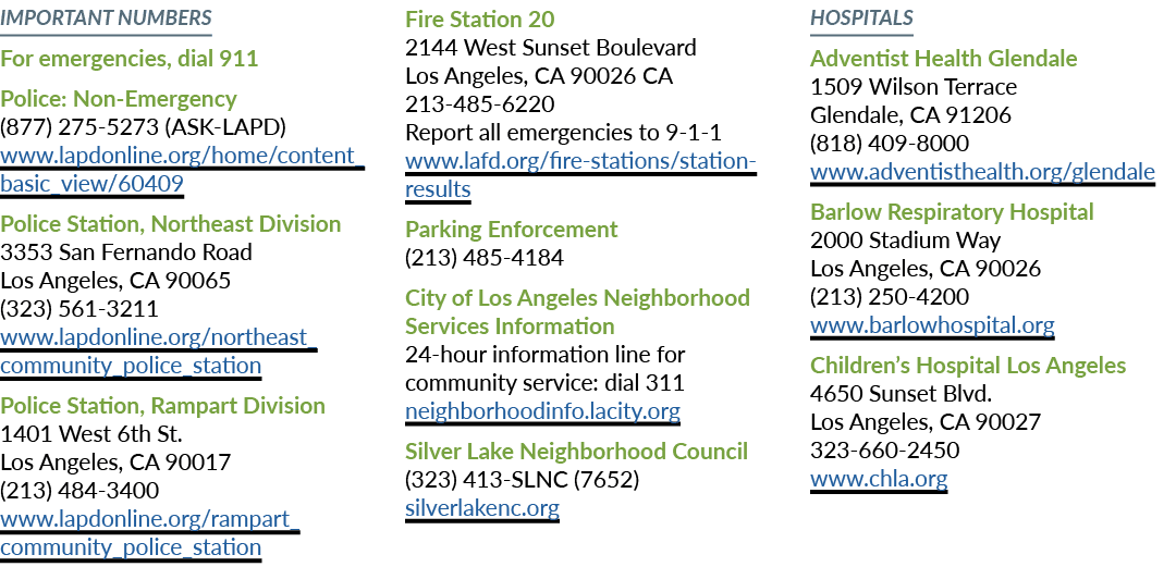 Important Numbers For emergencies, dial 911 ﻿Police: Non Emergency (877) 275 5273 (ASK LAPD) www.lapdonline.org/home/...