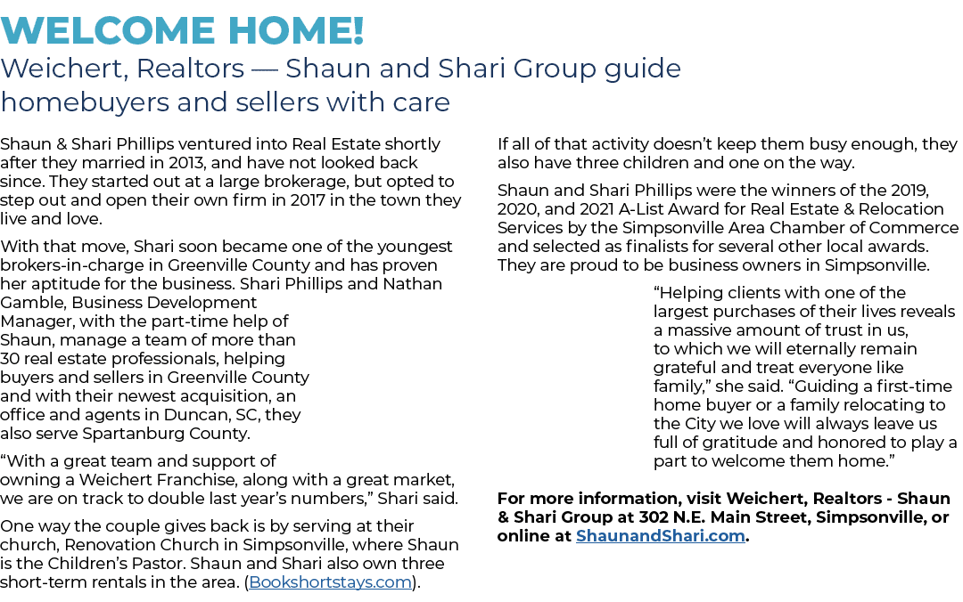 Welcome Home  Weichert, Realtors — Shaun and Shari Group guide homebuyers and sellers with care Shaun & Shari Phillip   