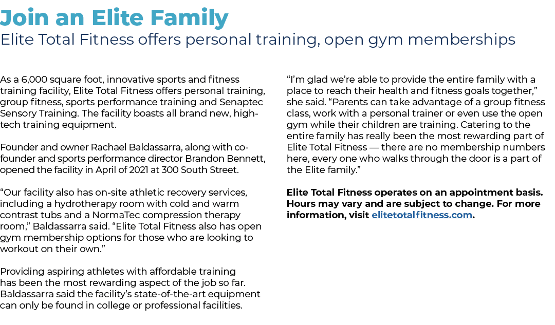 Join an Elite Family Elite Total Fitness offers personal training, open gym memberships As a 6,000 square foot, innov   