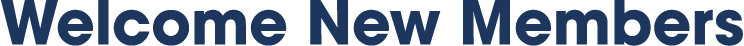Welcome New Members 
