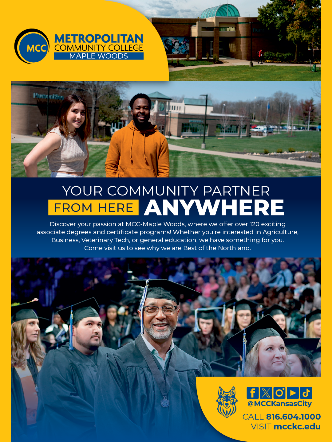 A flyer advertising a college event at Metropolitan Community College. AI generated content