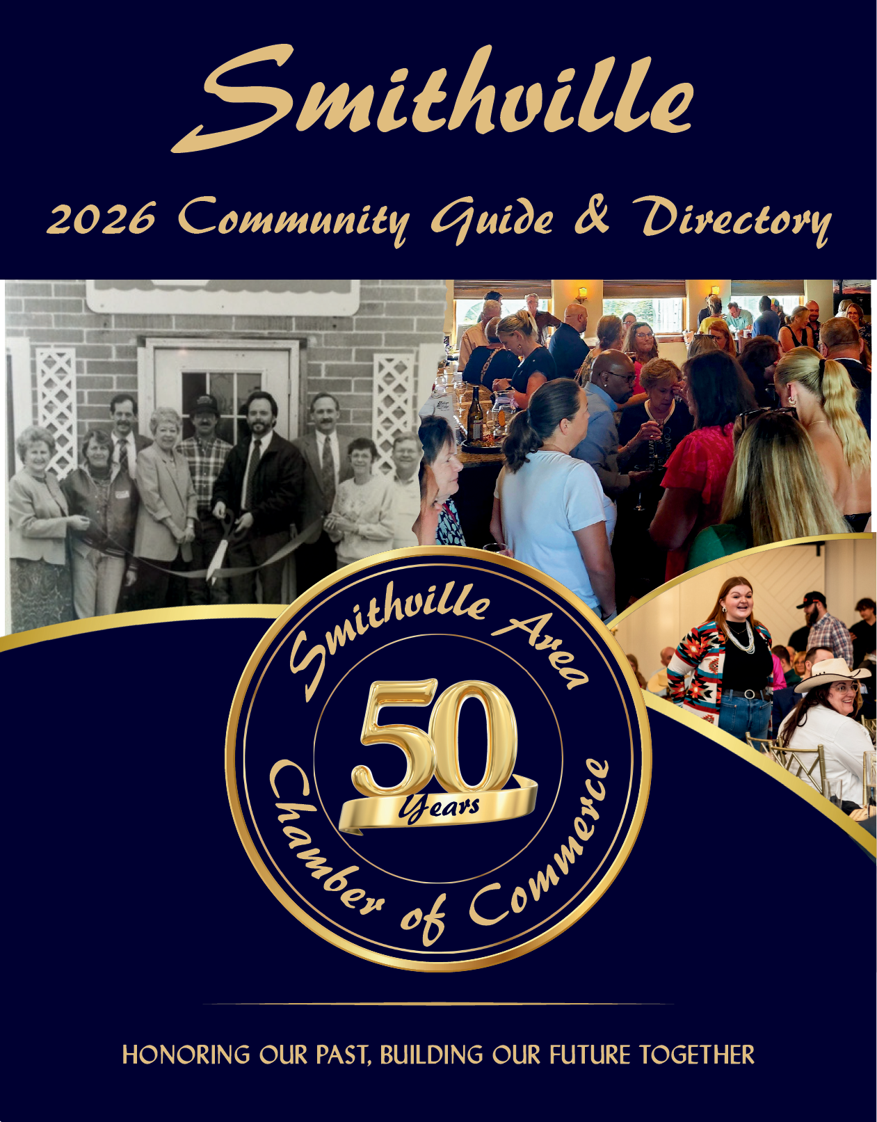 A 50th anniversary community guide and directory for Smithville. AI generated content