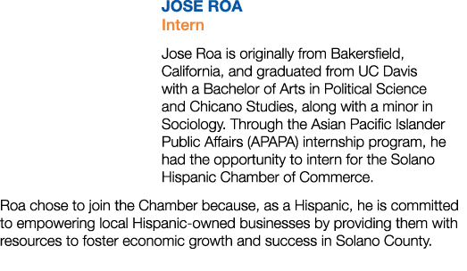 Jose Roa Intern Jose Roa is originally from Bakersfield, California, and graduated from UC Davis with a Bachelor of A...