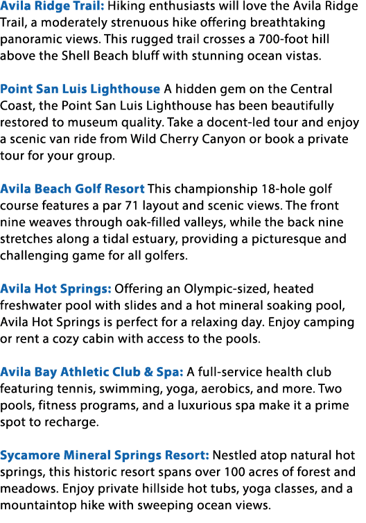 Avila Ridge Trail: Hiking enthusiasts will love the Avila Ridge Trail, a moderately strenuous hike offering breathtak...