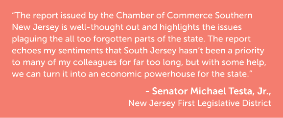 “The report issued by the Chamber of Commerce Southern New Jersey is well thought out and highlights the issues plagu...
