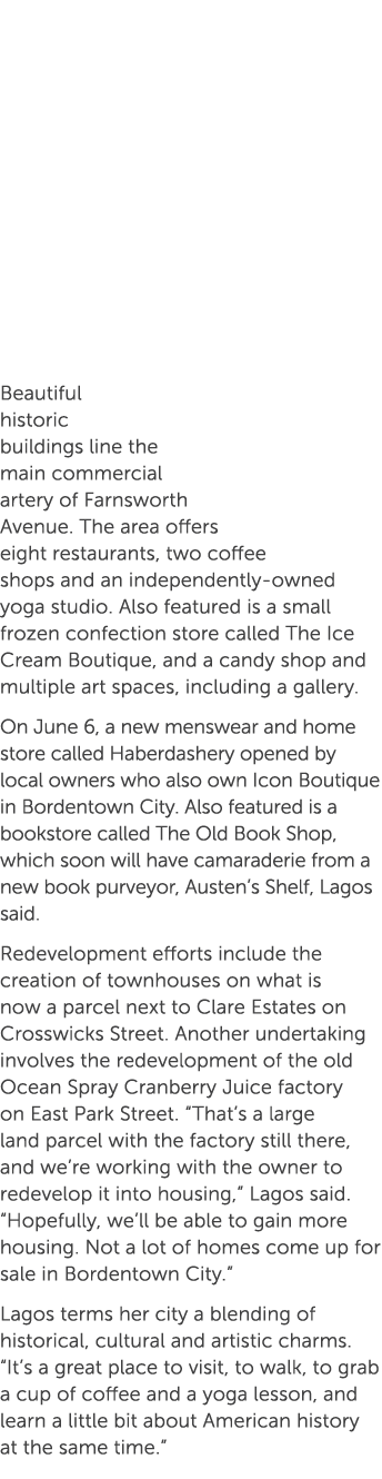 Beautiful historic buildings line the main commercial artery of Farnsworth Avenue. The area offers eight restaurants,...