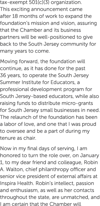 tax exempt 501(c)(3) organization. This exciting announcement came after 18 months of work to expand the foundation’s...