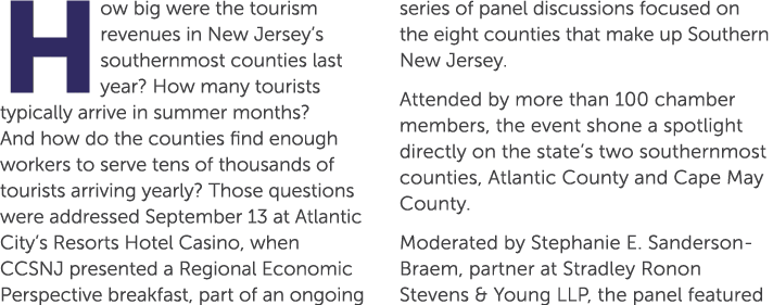 How big were the tourism revenues in New Jersey’s southernmost counties last year? How many tourists typically arrive...