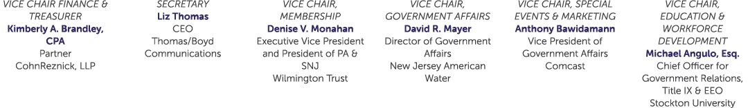 VICE CHAIR FINANCE & TREASURER Kimberly A. Brandley, CPA Partner CohnReznick, LLP SECRETARY Liz Thomas CEO Thomas/Boy...