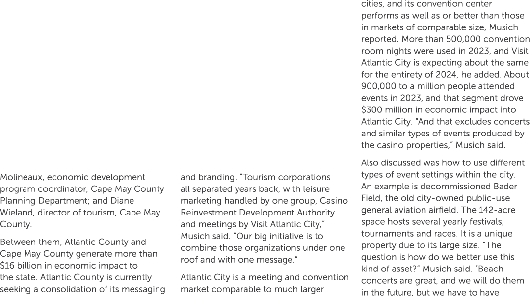 Molineaux, economic development program coordinator, Cape May County Planning Department; and Diane Wieland, director...