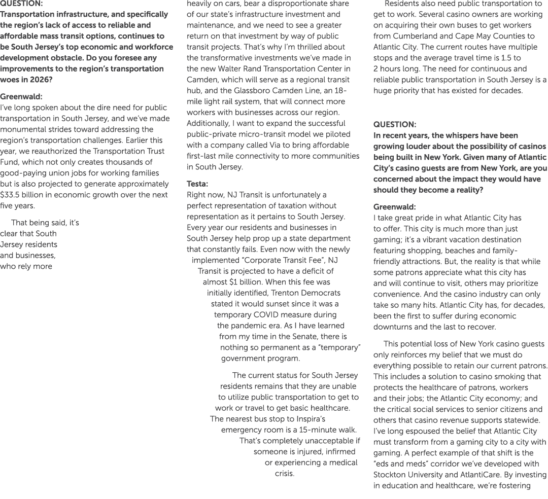 QUESTION: Transportation infrastructure, and specifically the region’s lack of access to reliable and affordable mass...