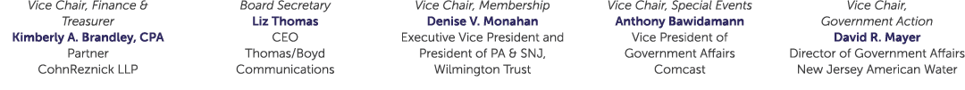 Vice Chair, Finance & Treasurer Kimberly A. Brandley, CPA Partner CohnReznick LLP Board Secretary Liz Thomas CEO Thom...