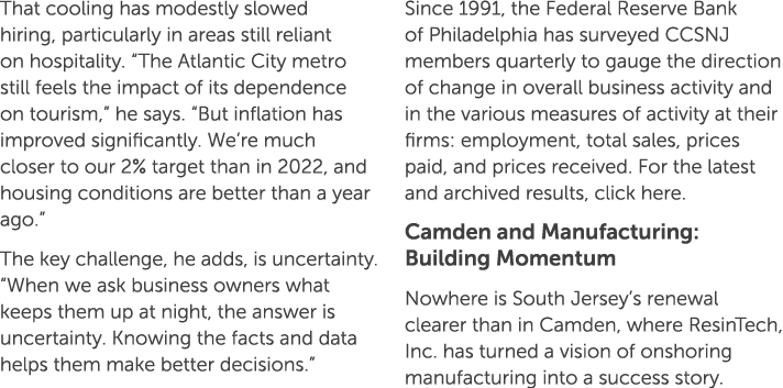 That cooling has modestly slowed hiring, particularly in areas still reliant on hospitality. “The Atlantic City metro...