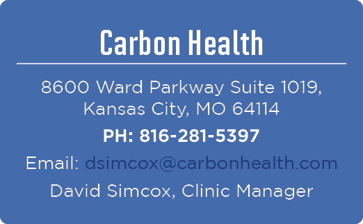 Carbon Health 8600 Ward Parkway Suite 1019, Kansas City, MO 64114 PH: 816 281 5397 Email: dsimcox@carbonhealth.com Da...
